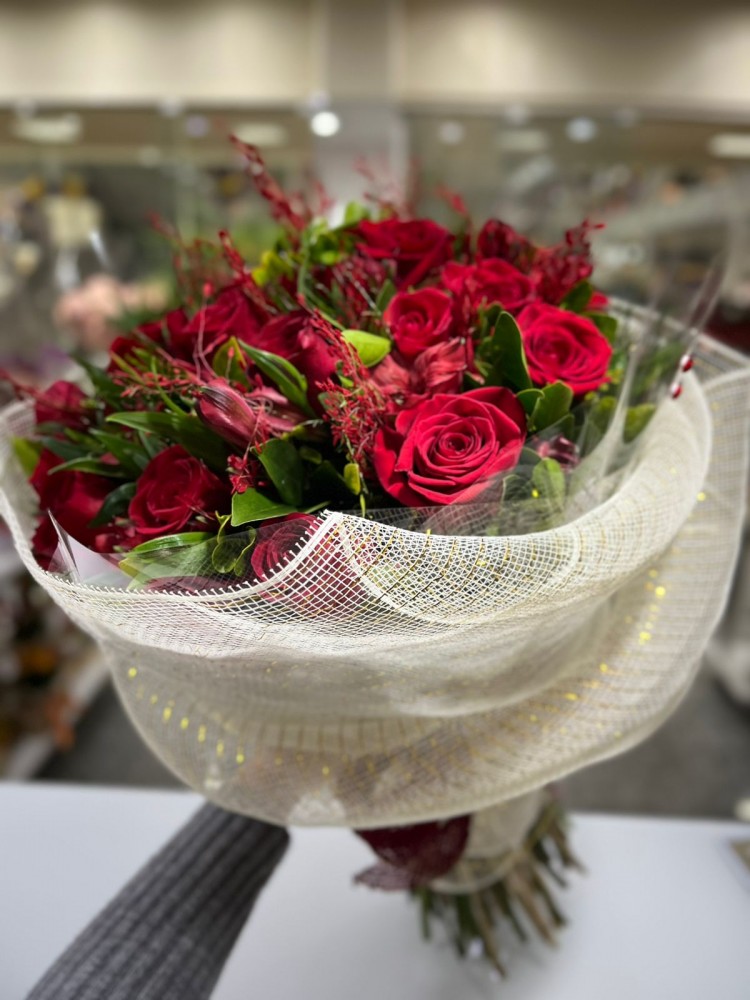 Buquê com 20 Rosas em Tela 