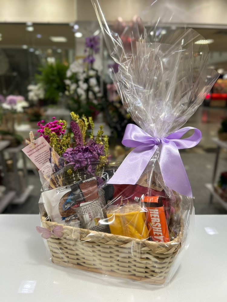 Cesta de Café com Flores Desidratadas
