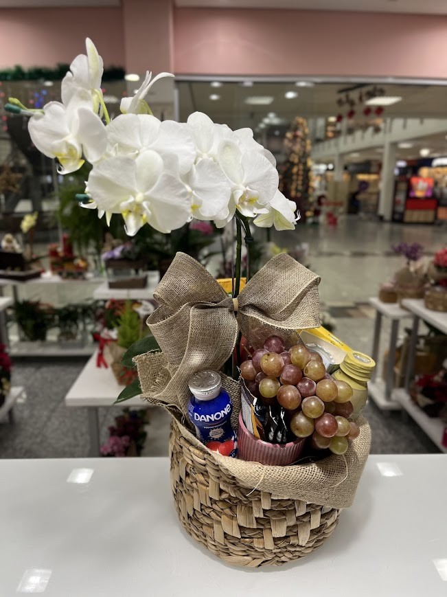 Cesta Café com Orquídea