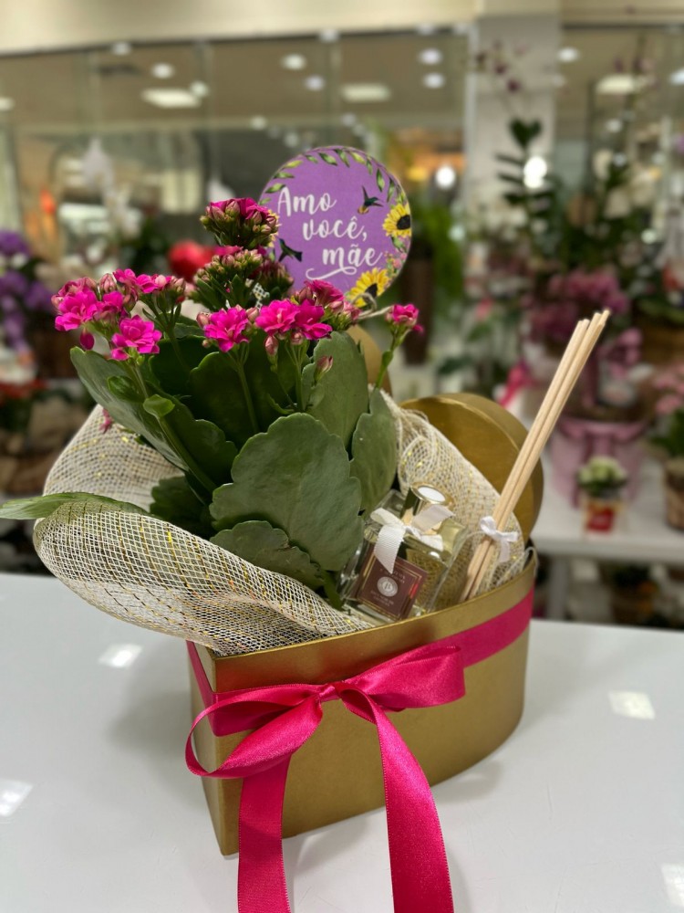 Coração com Calandiva e Mini Aromatizante